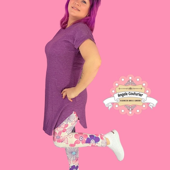 Leggings Angele Couturier Designs floral leggings white leggings spring summer - Picture 2 of 3